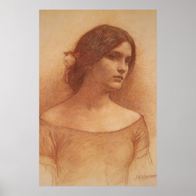 Póster Estudio para "The Lady Clare" de J W Waterhouse c1 (Frente)