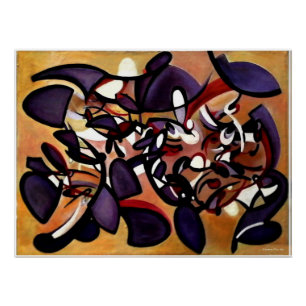 Póster "Estudio pintado para formación silenciosa", Poste