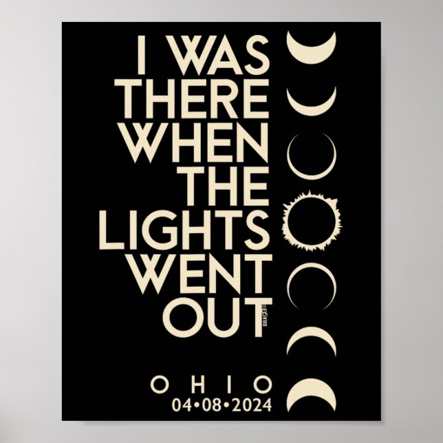Póster Estuvo En Ohio Eclipse Solar Total 2024 (Frente)