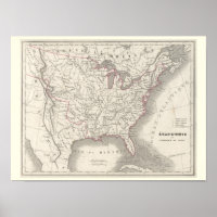 Etats-Unis de l'Amerique du Nord - Mapa histórico