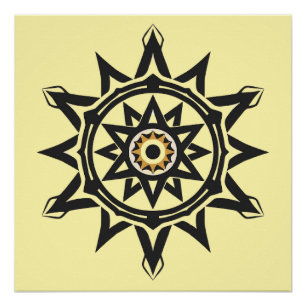 Póster Eterna armonía Mandala — Geometría divina en oro