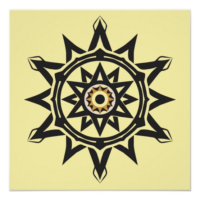 Póster Eterna armonía Mandala — Geometría divina en oro (Anverso)