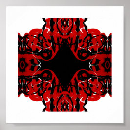 Póster Eternal Abstract Red Black White Fluid Art