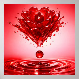 Póster Eternal Love Liquid Rose Couple Art