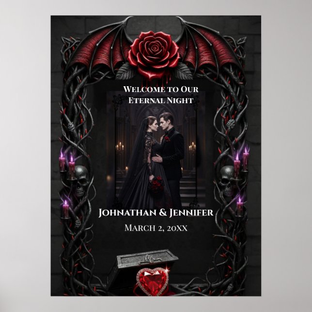 Póster Eternal Night Gothic Vampire Wedding Dark Romance (Frente)