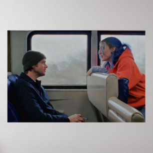 Póster Eterno sol de la inmaculada escena del tren mental