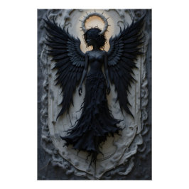 Póster Ethereal Angel Silhouette