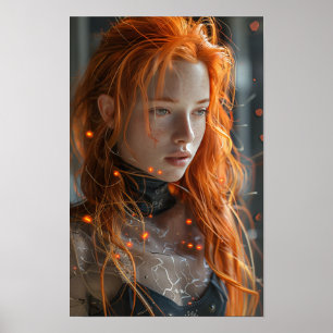 Póster Ethereal Battle Action Pose Mid-Journey Fashion De