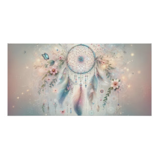 Póster Ethereal Boho Dreamcatcher