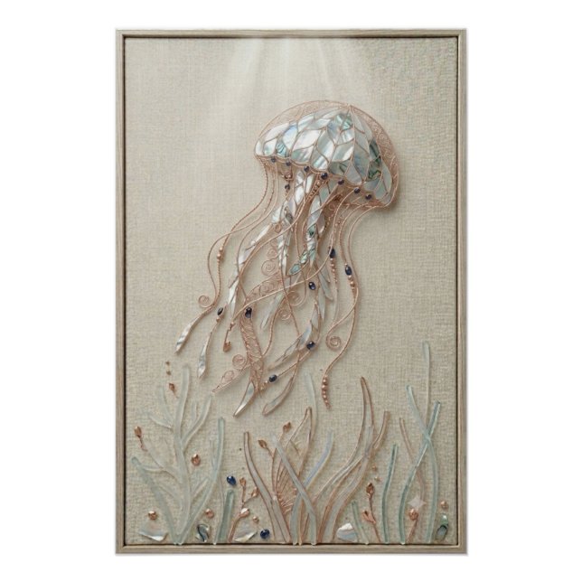 Póster Ethereal Jellyfish Coastal Wall Art (Anverso)
