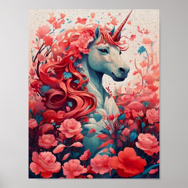 Póster Ethereal Pink Unicorn Dreamscape Fantasy Art (Frente)