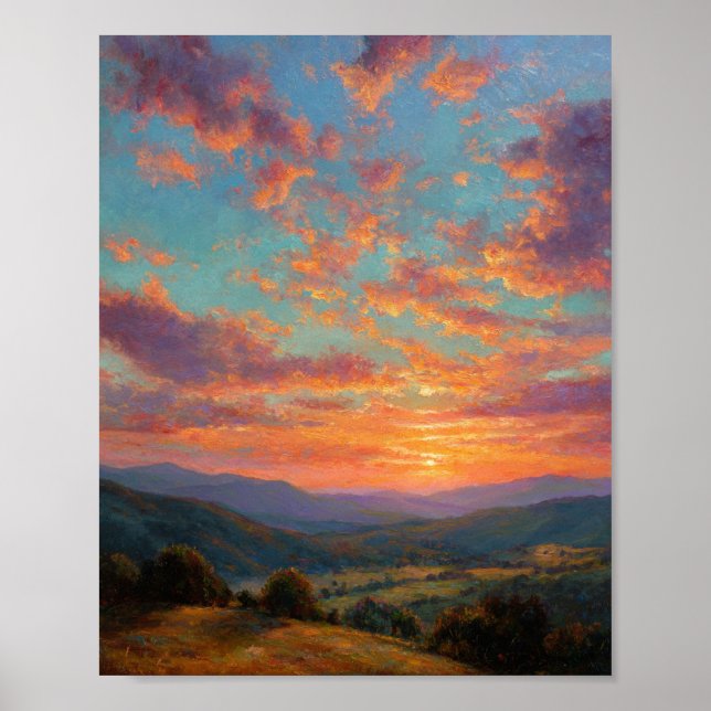 Póster Ethereal Radiance: A Symphony of Gold and Violet (Frente)