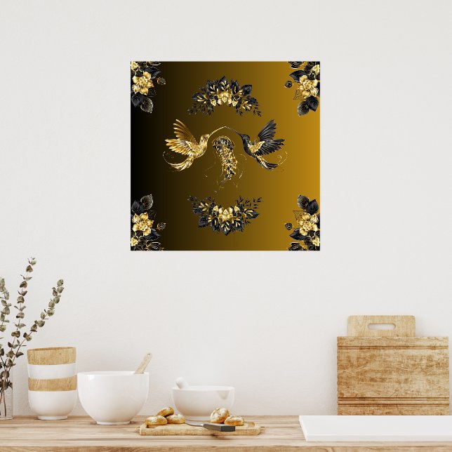 Póster Ethereal Unison, Black and Gold Graphic Art (Cocina)
