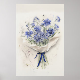 Póster Ethereal Violet Bouquet