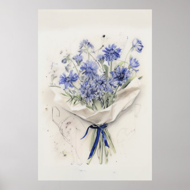 Póster Ethereal Violet Bouquet (Frente)