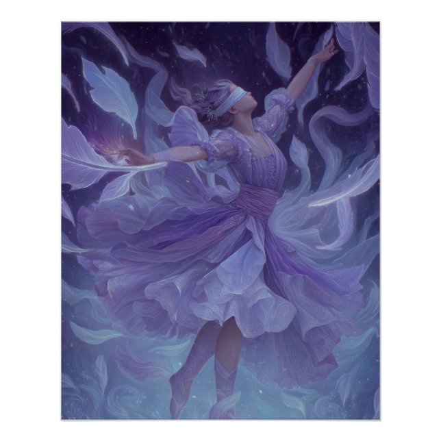 Póster Ethereal Violet Dancer in Dream Motion (Anverso)