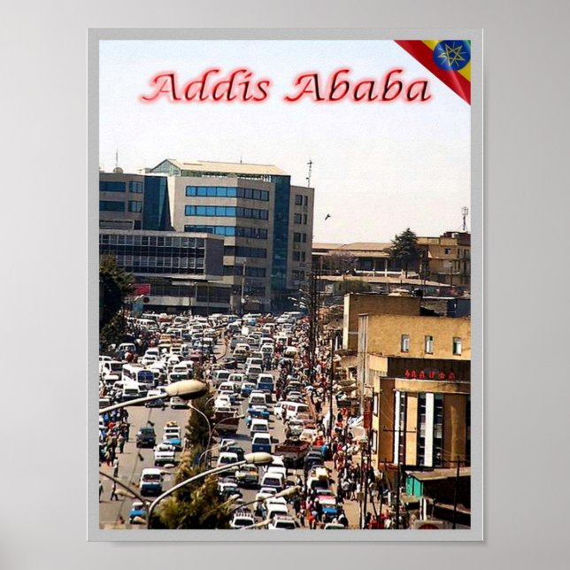 Póster Etiopía - Addis Abeba - El centro de agitación - (Frente)