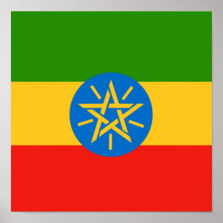 Póster Etiopía Bandera País Etíope Orgullo de África