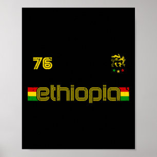 Póster Etiopía -reggae Rastafari Jamaica Fútbol Fútbol S