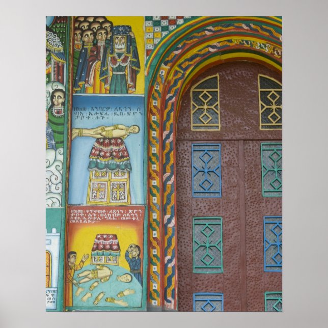 Póster Etiopía: Región Tigray, Axum, Iglesia de Cristo, (Frente)