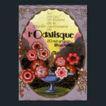 Póster Etiqueta Art Deco Toilette Odalisque<br><div class="desc">Bonita etiqueta Art Nouveau en lavanda y otros colores primaverales. Perfume,  colonia,  agua de tocador.</div>