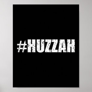 Póster Etiqueta Camisa Huzzah - Negro gracioso
