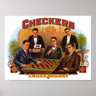 Póster Etiqueta Cigar de cheques