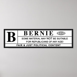 Póster Etiqueta de advertencia de Bernie Sanders