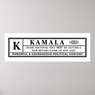Póster Etiqueta de advertencia de Kamala
