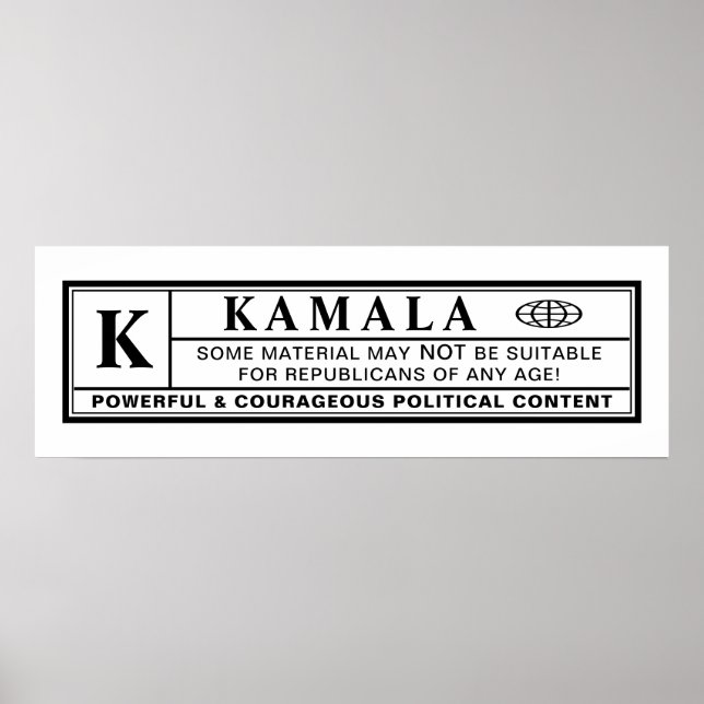 Póster Etiqueta de advertencia de Kamala (Frente)