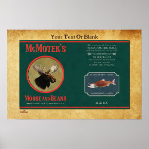 Póster Etiqueta de alce y frijol de McMotek