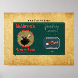 Póster Etiqueta de alce y frijol de McMotek
