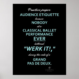 Póster Etiqueta de audiencia de los padres de baile II Sk
