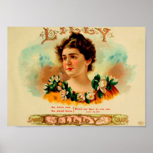 Póster Etiqueta de caja de cigarros antigua