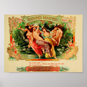 Póster Etiqueta de caja de cigarros antigua