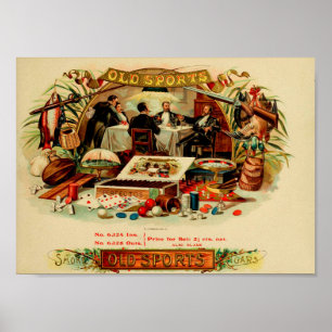 Póster Etiqueta de caja de cigarros antigua