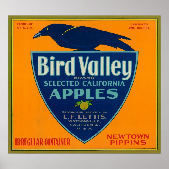 Póster Etiqueta de canal de Apple de Bird Valley, Watsonv (Frente)