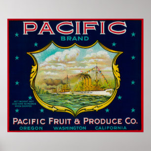 Póster Etiqueta de canal de Apple del Pacífico