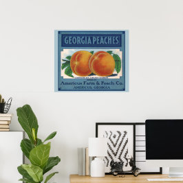 Póster Etiqueta de canal de fruta de cosecha de vintage, 