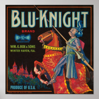 Póster Etiqueta de canal de vintage de Blu Knight