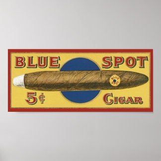 Póster Etiqueta de Cigar de Blue Spot