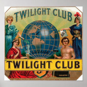 Póster Etiqueta de Cigar de Club