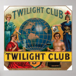 Póster Etiqueta de Cigar de Club