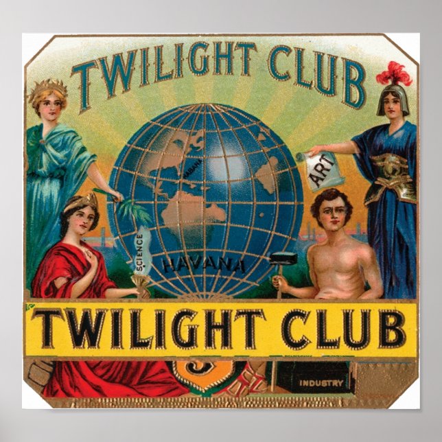 Póster Etiqueta de Cigar de Club (Frente)