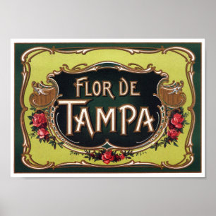 Póster Etiqueta de cigarrillo Flor de Tampa