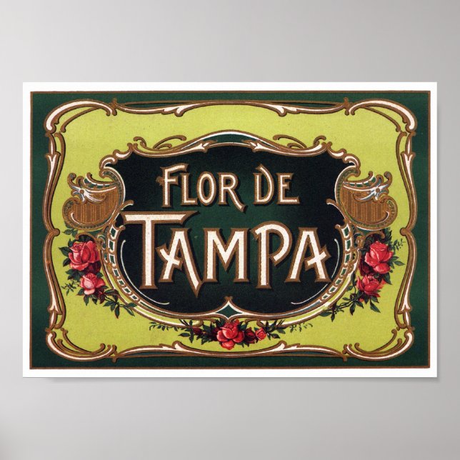 Póster Etiqueta de cigarrillo Flor de Tampa (Frente)