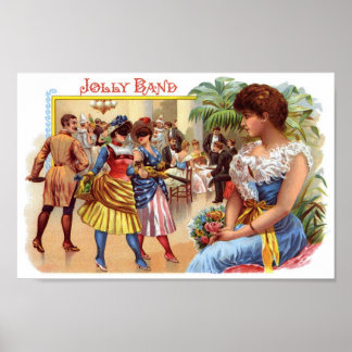 Póster Etiqueta de cigarro de banda de jolly