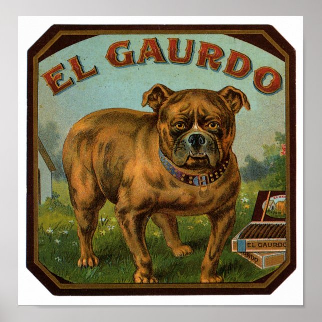 Póster Etiqueta de cigarro de El Gaurdo (Frente)