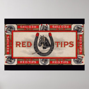 Póster Etiqueta de cigarro de Tiempos Rojos