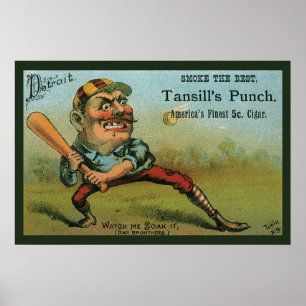 Póster Etiqueta de cigarro vintage, perforación de tanque